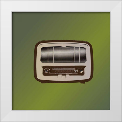 MCM Radio II White Modern Wood Framed Art Print by PI Studio