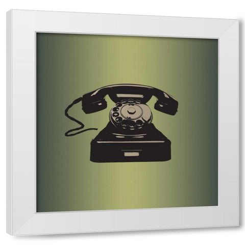 MCM Telephone White Modern Wood Framed Art Print by PI Studio