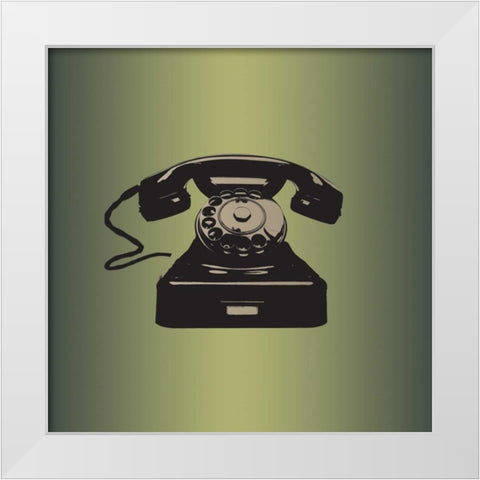 MCM Telephone White Modern Wood Framed Art Print by PI Studio