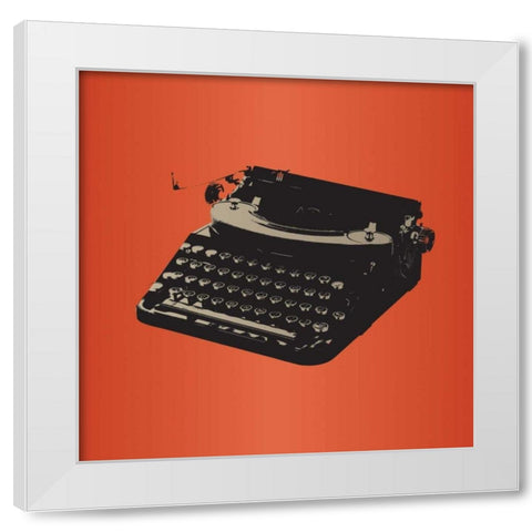 MCM Typewriter White Modern Wood Framed Art Print by PI Studio