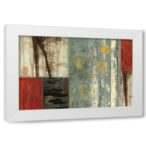 Birch Patchwork  White Modern Wood Framed Art Print by PI Studio