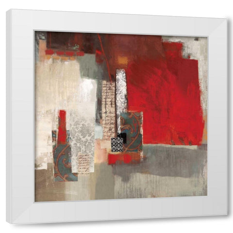 Crimson Tide White Modern Wood Framed Art Print by PI Studio