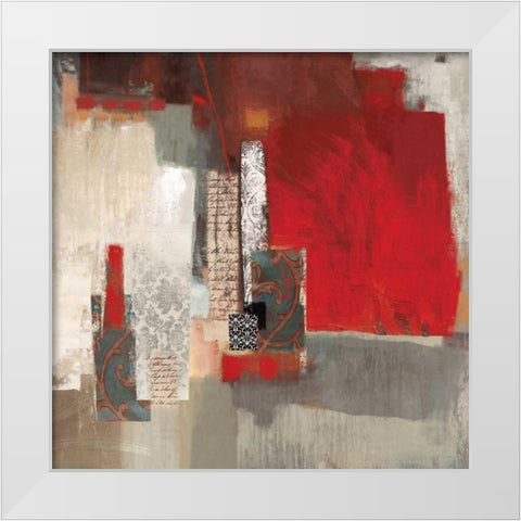 Crimson Tide White Modern Wood Framed Art Print by PI Studio