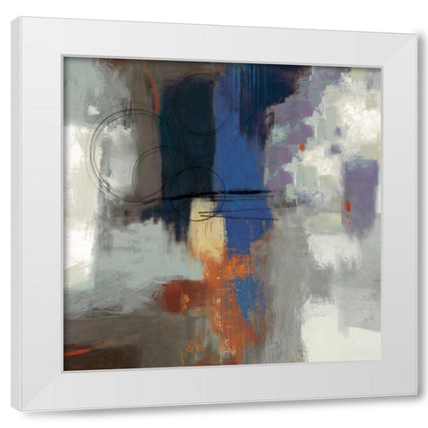 Indigo Touch White Modern Wood Framed Art Print by PI Studio