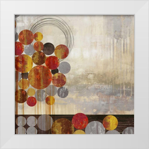 Sphere Scape White Modern Wood Framed Art Print by PI Studio