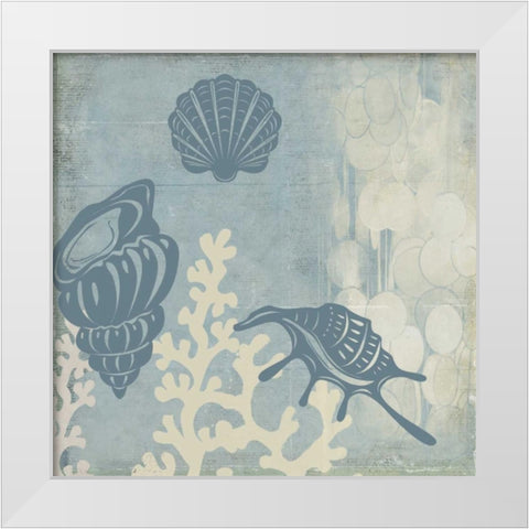 Ocean Life I White Modern Wood Framed Art Print by PI Studio