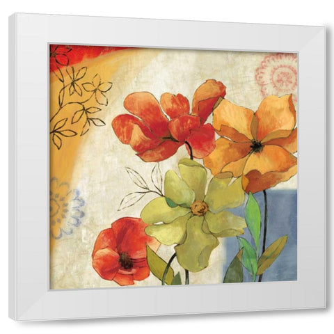 Tangerine Dreams II White Modern Wood Framed Art Print by PI Studio