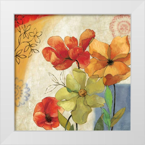 Tangerine Dreams II White Modern Wood Framed Art Print by PI Studio