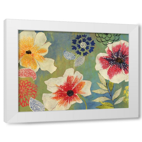 Folk Garden White Modern Wood Framed Art Print by PI Studio