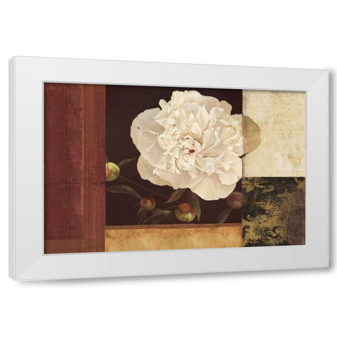 Bronzed Floral White Modern Wood Framed Art Print by PI Studio