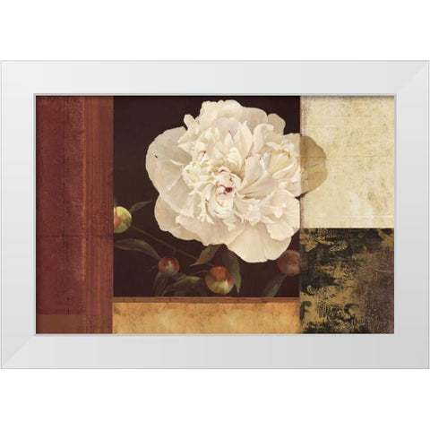 Bronzed Floral White Modern Wood Framed Art Print by PI Studio