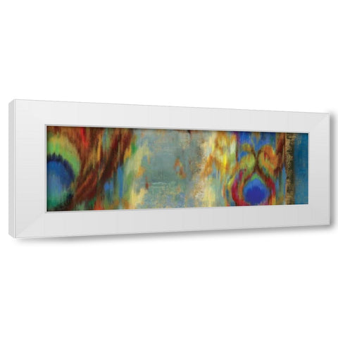 Peacock Abstract White Modern Wood Framed Art Print by PI Studio