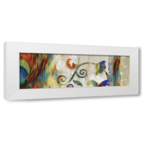 Peacock Trellis White Modern Wood Framed Art Print by PI Studio