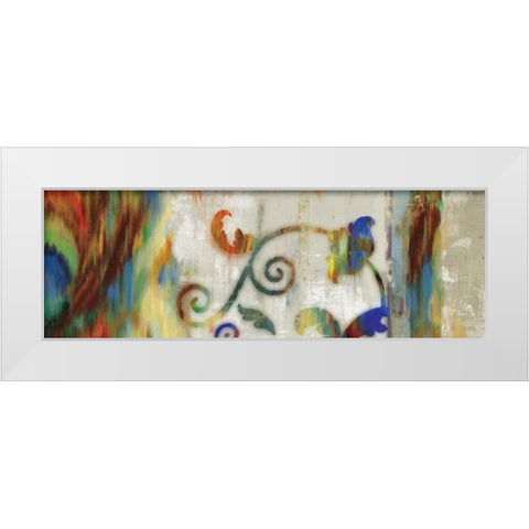 Peacock Trellis White Modern Wood Framed Art Print by PI Studio