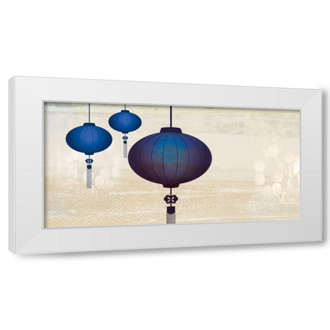 Midnight Lanterns I White Modern Wood Framed Art Print by PI Studio