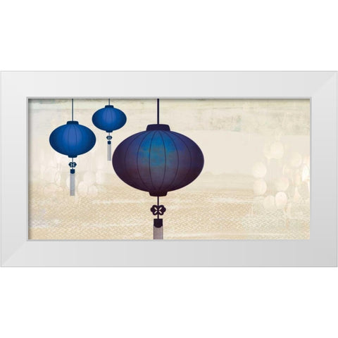 Midnight Lanterns I White Modern Wood Framed Art Print by PI Studio