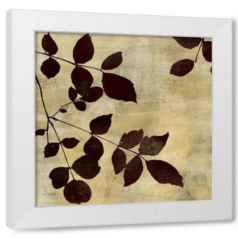 Leaf Study White Modern Wood Framed Art Print by PI Studio