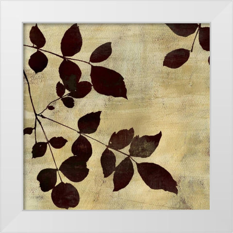 Leaf Study White Modern Wood Framed Art Print by PI Studio