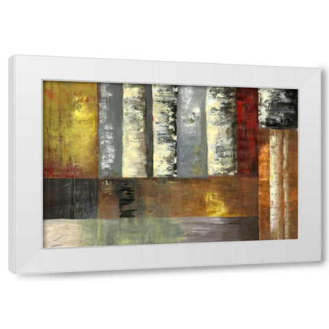 Abstracted Birches I White Modern Wood Framed Art Print by PI Studio