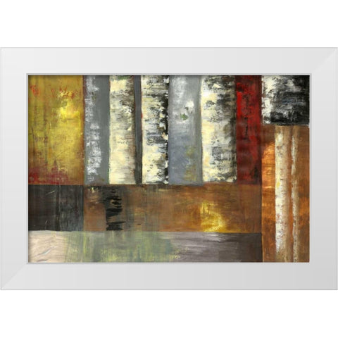 Abstracted Birches I White Modern Wood Framed Art Print by PI Studio