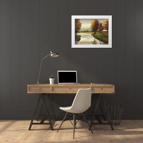 Silver Creek White Modern Wood Framed Art Print by PI Studio