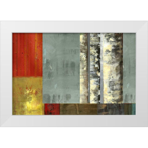 Birch Patchwork White Modern Wood Framed Art Print by PI Studio