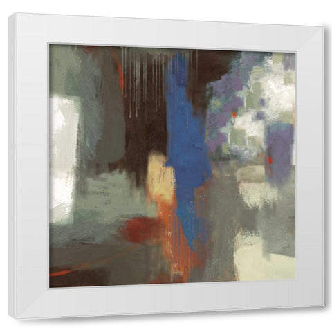 Blue Abstract White Modern Wood Framed Art Print by PI Studio