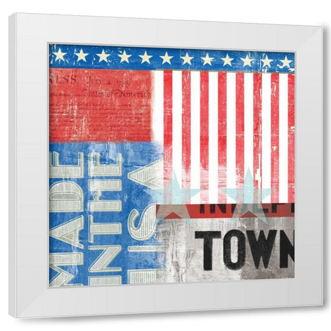 USA White Modern Wood Framed Art Print by PI Studio