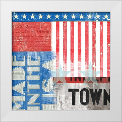 USA White Modern Wood Framed Art Print by PI Studio