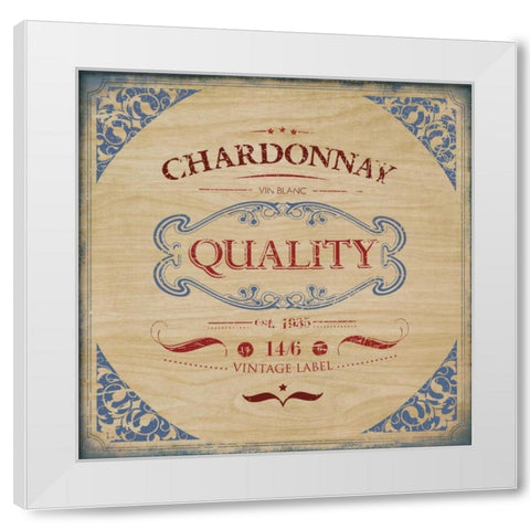 CHARDONNAY White Modern Wood Framed Art Print by PI Studio