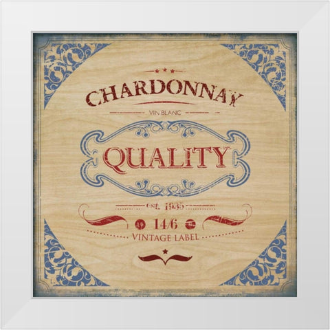 CHARDONNAY White Modern Wood Framed Art Print by PI Studio