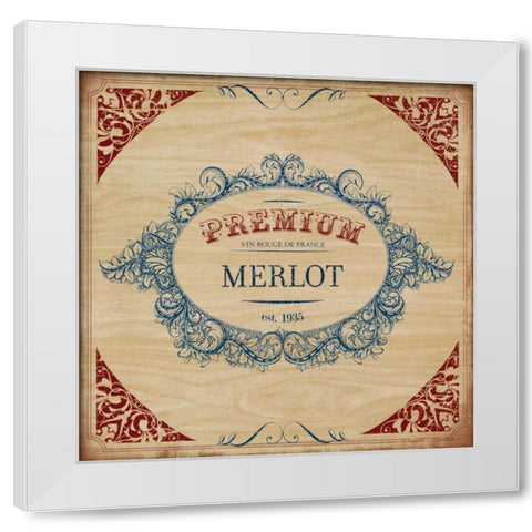 MERLOT White Modern Wood Framed Art Print by PI Studio