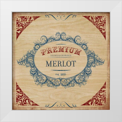 MERLOT White Modern Wood Framed Art Print by PI Studio