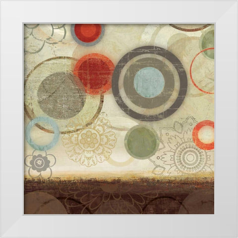 Circles II White Modern Wood Framed Art Print by PI Studio