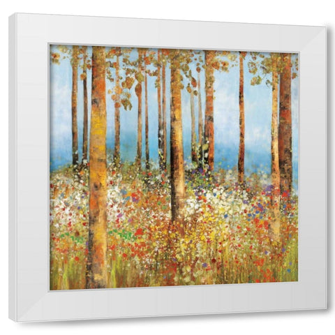 Field of Flowers I White Modern Wood Framed Art Print by PI Studio