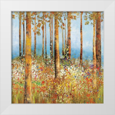 Field of Flowers I White Modern Wood Framed Art Print by PI Studio