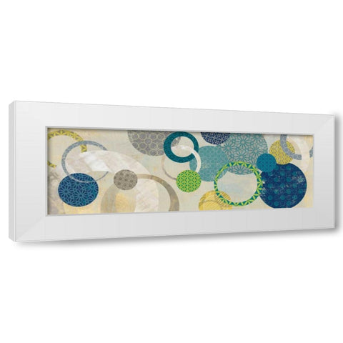 Around We Go White Modern Wood Framed Art Print by PI Studio