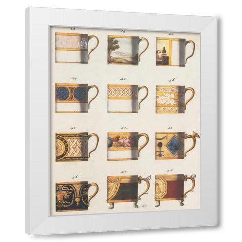 Teacups II White Modern Wood Framed Art Print by PI Studio