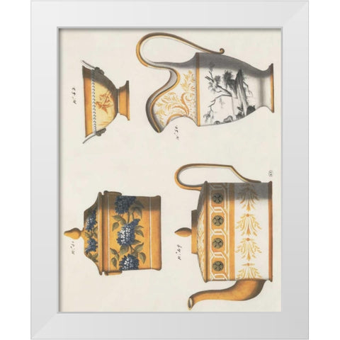 Serving Set White Modern Wood Framed Art Print by PI Studio