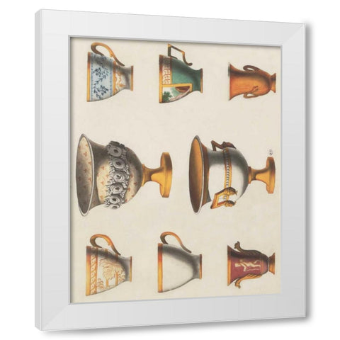 Assorted Vessels I White Modern Wood Framed Art Print by PI Studio