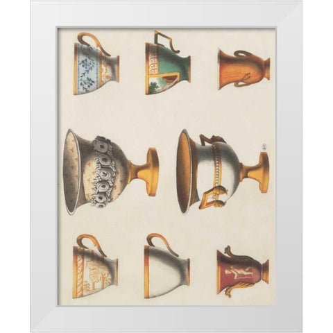 Assorted Vessels I White Modern Wood Framed Art Print by PI Studio