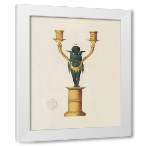 Cherub Candelabra White Modern Wood Framed Art Print by PI Studio