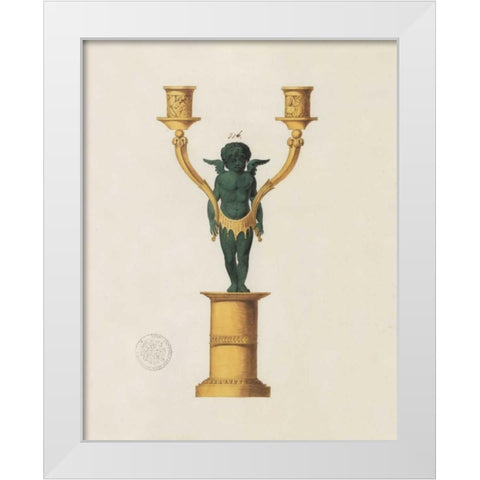 Cherub Candelabra White Modern Wood Framed Art Print by PI Studio