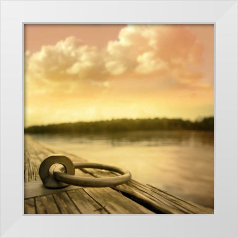 Dockside White Modern Wood Framed Art Print by PI Studio