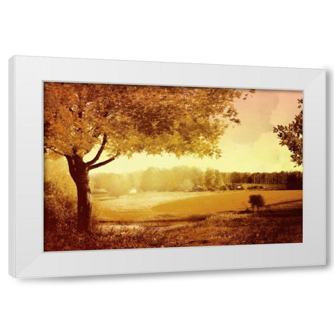 Golden Country White Modern Wood Framed Art Print by PI Studio