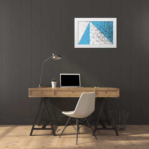 Triangles Squared White Modern Wood Framed Art Print by PI Studio