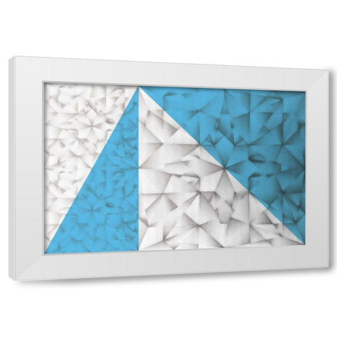 Triangles Squared White Modern Wood Framed Art Print by PI Studio