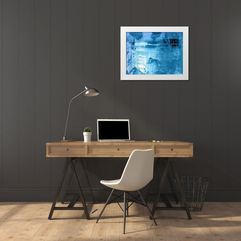 BLEU White Modern Wood Framed Art Print by PI Studio