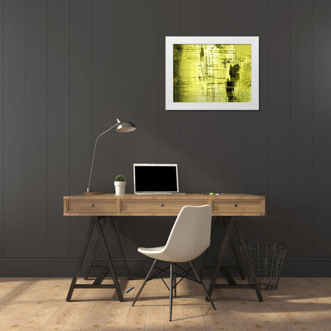 VERT LIME White Modern Wood Framed Art Print by PI Studio