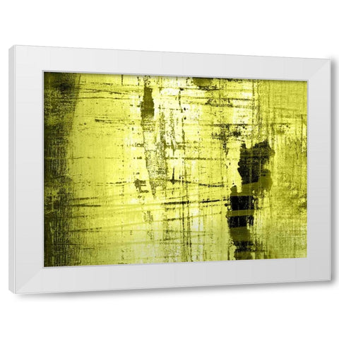 VERT LIME White Modern Wood Framed Art Print by PI Studio